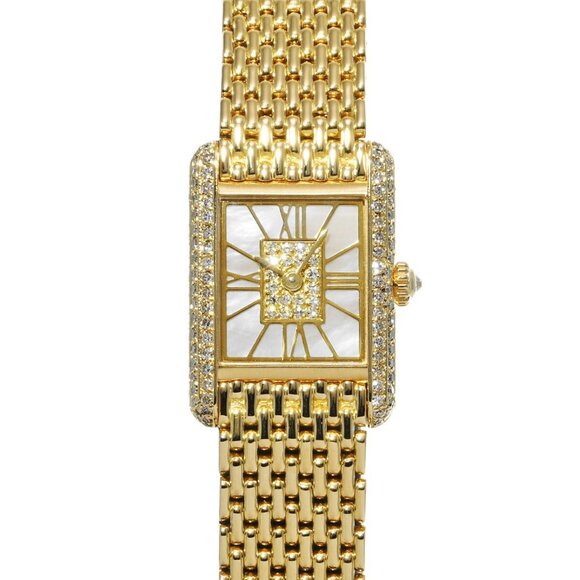 CARTIER Tank LC SM White/Blanc shell/diamond Ladies Watches quartz Used Ginzo - Picture 1 of 8